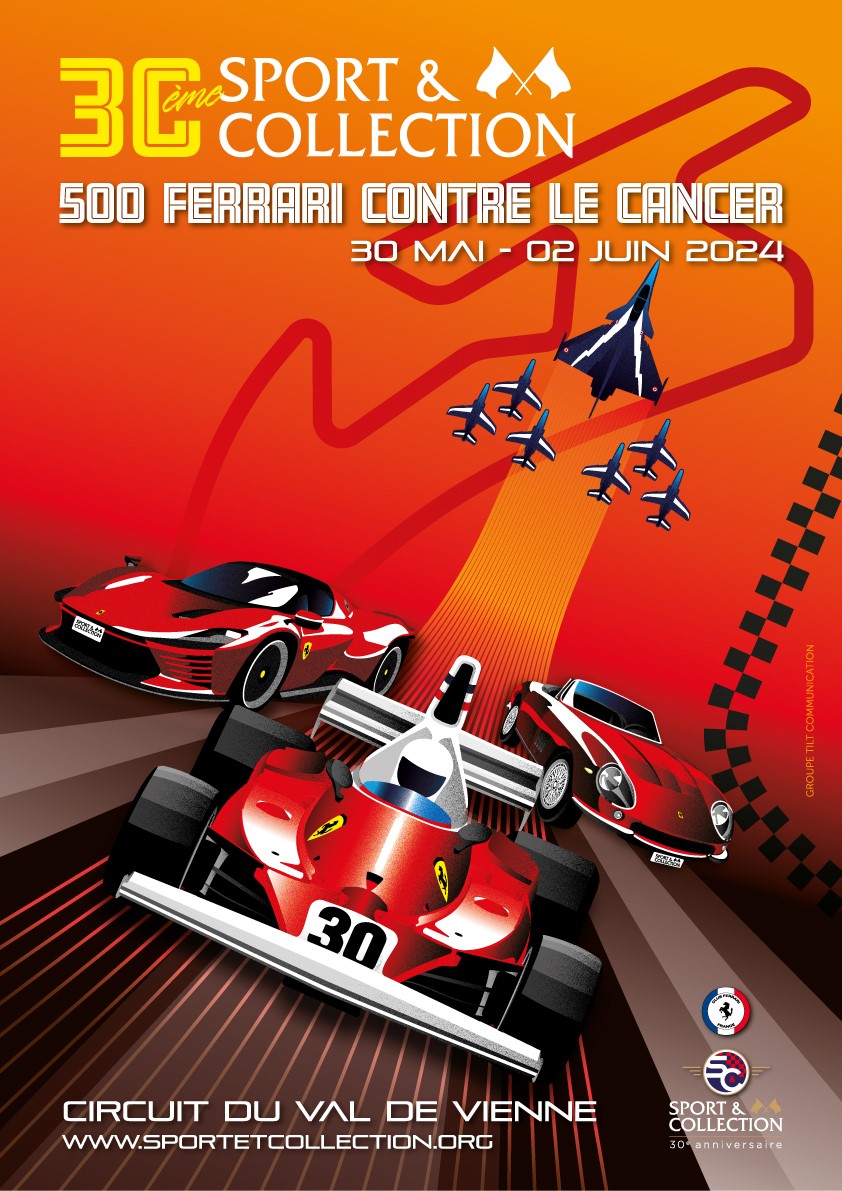 Espectáculo aéreo.  Sport et Collection – 500 Ferraris contra el cáncer