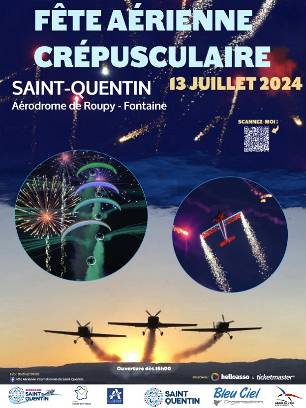 Evento. Espectáculo aéreo al atardecer en Saint-Quentin